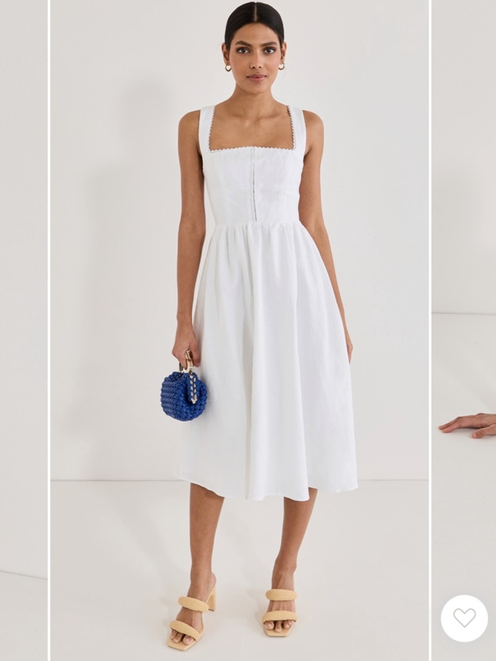 Reformation White Tagliatelle Linen Dress